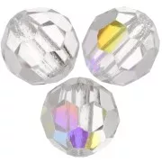 Perline sfaccettate rotonde Preciosa - Round Bead 6 mm - Crystal AB x6