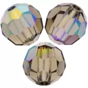 Perline sfaccettate rotonde Preciosa - Round Bead 6 mm - Black Diamond AB x6