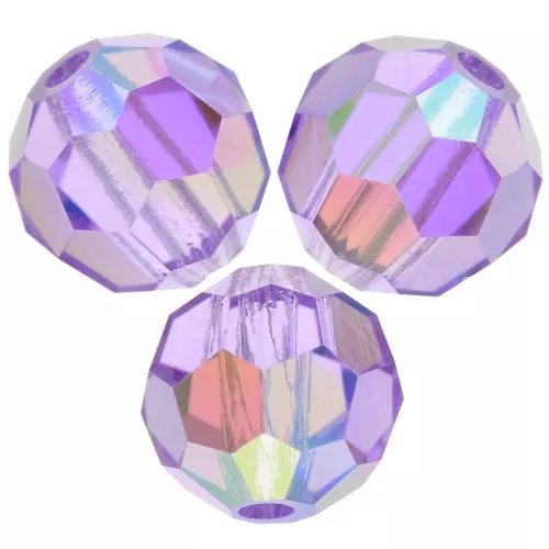 Perline sfaccettate rotonde Preciosa - Round Bead 6 mm - Viola AB x6