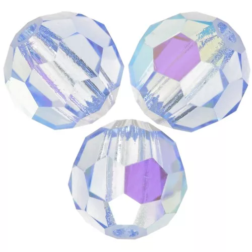 Perline sfaccettate rotonde Preciosa - Round Bead 6 mm - Light Sapphire AB x6