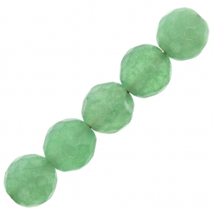 Perline Tonde sfaccettate  6 mm Green Aventurine x15