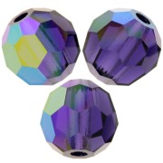Perline sfaccettate rotonde Preciosa - Round Bead 6 mm - Deep Tanzanite AB x6|raw }}