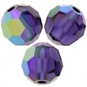 Perline sfaccettate rotonde Preciosa - Round Bead 6 mm - Deep Tanzanite AB x6