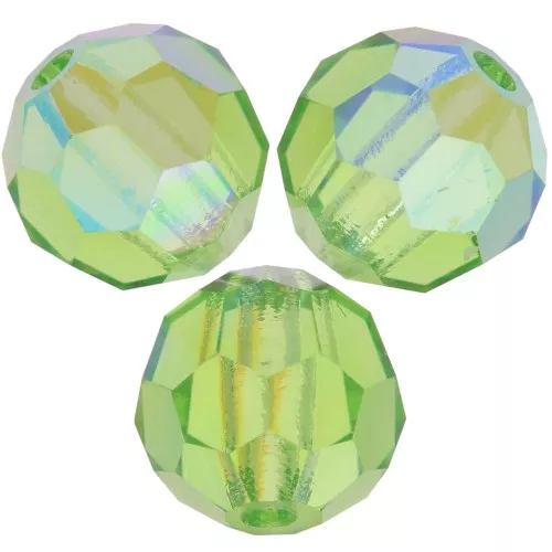 Perline sfaccettate rotonde Preciosa - Round Bead 6 mm - Peridot AB x6