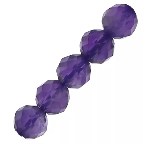 Perline Tonde sfaccettate 4 mm Ametista x20