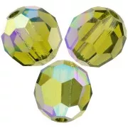 Perline sfaccettate rotonde Preciosa - Round Bead 6 mm - Olivine AB x6