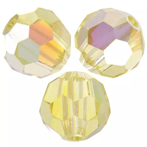 Perline sfaccettate rotonde Preciosa - Round Bead 6 mm - Jonquil AB x6