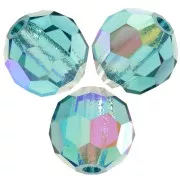 Perline sfaccettate rotonde Preciosa - Round Bead 6 mm - Indicolite AB x6