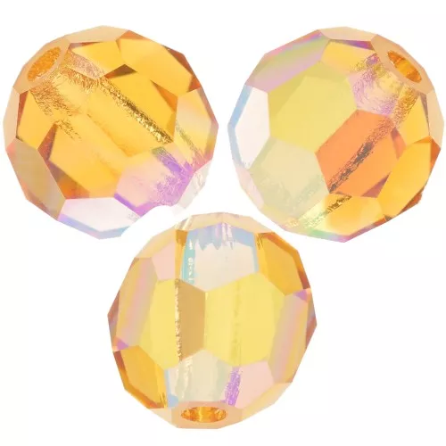 Perline sfaccettate rotonde Preciosa - Round Bead 6 mm - Topaz AB x6