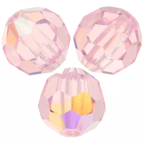 Perline sfaccettate rotonde Preciosa - Round Bead 6 mm - Pink Sapphire AB x6