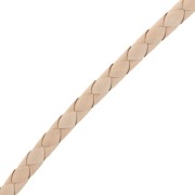 Cordoncino in pelle intrecciato 8 mm - Naturale x 50 cm|raw }}