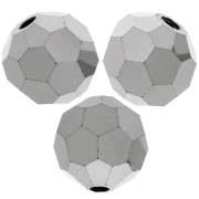 Perline sfaccettate rotonde Preciosa - Round Bead 6 mm - Jet Hematite Full x6