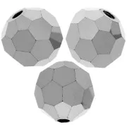 Perline sfaccettate rotonde Preciosa - Round Bead 6 mm - Jet Hematite Full x6