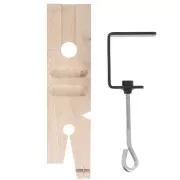 Tassello di legno a V pretagliato 22,5x6 cm con morsa in acciaio x1