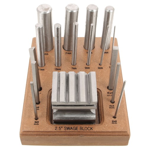 Set di matrici per campanatura - 16 bouterolles e una matrice scanalata