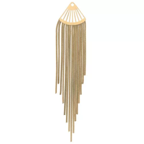 Pendente maglia serpentina 75x14,5 mm - Acciaio inossidabile 316L dorato x2