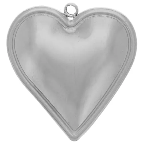 Pendenti cuore curvo 22x20mm - Acciaio inox 304L x2