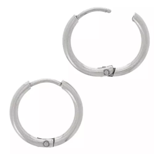 Orecchini rotondi da 16 mm - filo da 2 mm - acciaio inox 304L x20