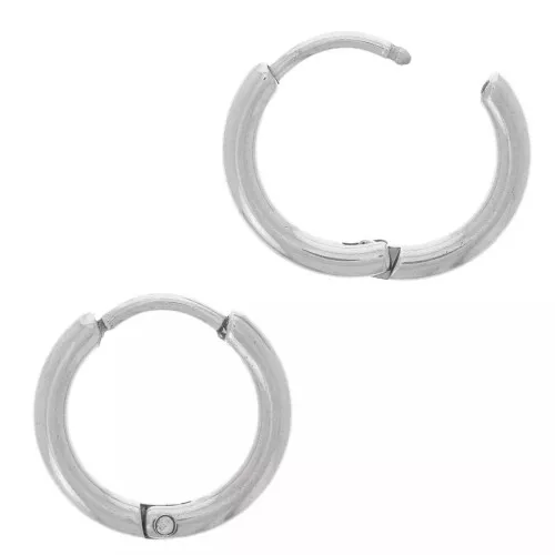 Orecchini rotondi da 14 mm - filo da 2 mm - acciaio inox 304L x20