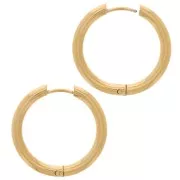 Orecchini rotondi 21 mm - filo da 2,5 mm - acciaio inossidabile 304L dorato x2
