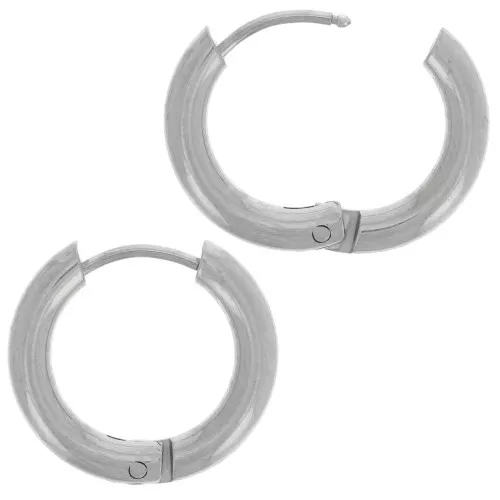 Orecchini rotondi 15 mm - filo da 2,5 mm - acciaio inox 304L x2