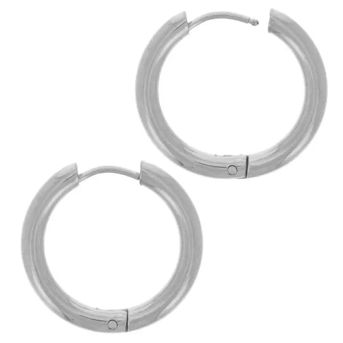 Orecchini rotondi 19 mm - filo da 2,5 mm - acciaio inox 304L x2