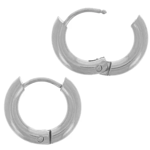 Orecchini rotondi 13 mm - filo da 2,5 mm - acciaio inox 304L x20