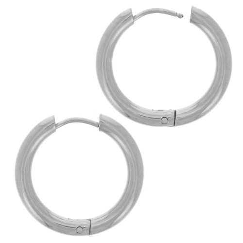 Orecchini rotondi 19 mm - filo da 2,5 mm - acciaio inox 304L x20