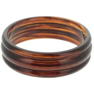 Bracciale in resina traslucida di 66 mm di spessore - Ambra marmorizzata x1