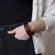 Bracciale di 66 mm in resina trasparente - Ambra marmorizzata x1