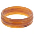 Bracciale di 66 mm di spessore in resina trasparente - Albicocca marmorizzata x1|raw }}