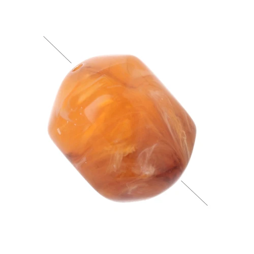 Perla barocca irregolare in resina trasparente 19x15 mm - Albicocca marmorizzato x1