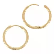 Orecchini a cerchio rotondi da 20 mm - Filo da 2 mm - Acciaio inossidabile 304L Dorato x20