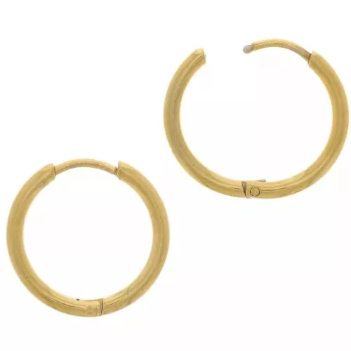Cerchi rotondi da 18 mm - filo da 2 mm - acciaio inossidabile 304 Dorato x20