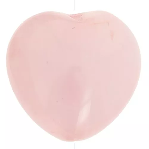 Perline cuore 14 mm - Quarzo rosa x4