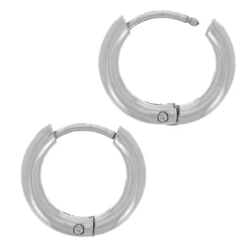 Orecchini rotondi da 12 mm - filo da 2 mm - acciaio inox 304L x2