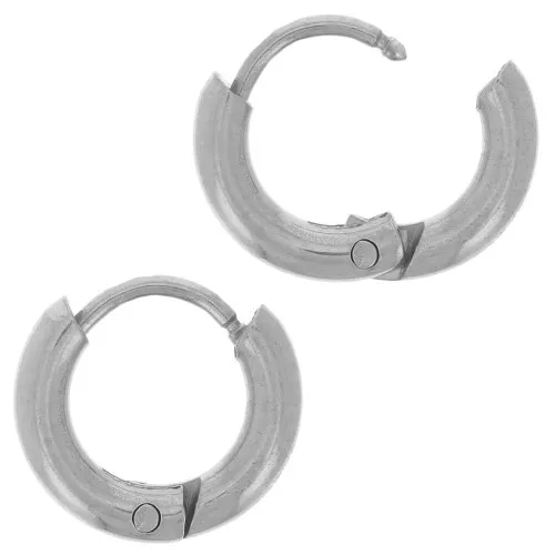 Orecchini rotondi da 10 mm - filo da 2 mm - acciaio inox 304L x2