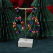 Pendente 64x34 mm - cabochon 1088 8 mm e cabochon 4120 14x10 mm - Argento placcato