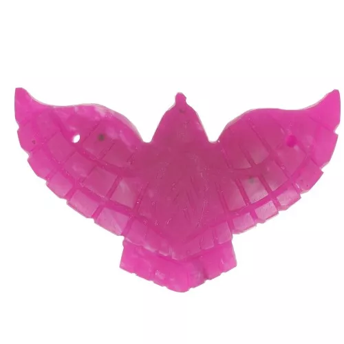Distanziatore aquila in pietra semipreziosa 42x24mm - Calcedonio rosa x1