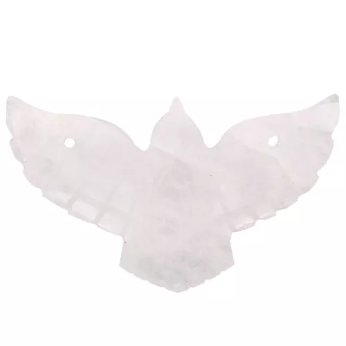Distanziatore aquila in pietra semipreziosa 42x24mm - Quarzo rosa x1