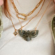 Distanziatore aquila in pietra colorata 42x24 mm - Citrino x1