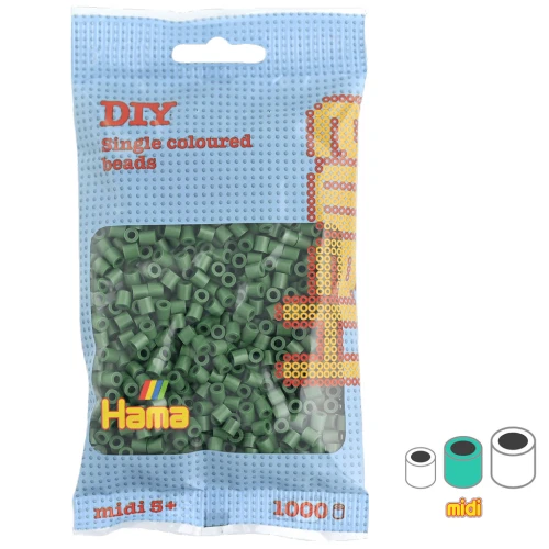 Perline da stiro Hama MIDI 5 mm - Verde bosco (n°102) x1000