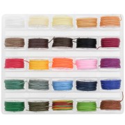 Assortimento di 25 bobine da 6 m di filo di nylon cerato - 0,65 mm - multicolore x1|raw }}