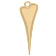 Pendente a forma di cuore 28x10 mm - Dorato in oro fino x1|raw }}