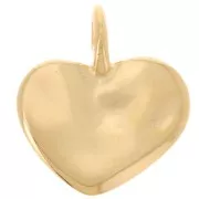 Pendente a cuore martellato 20x18 mm - Dorato in oro fino x1