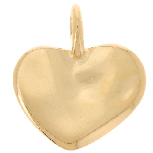 Pendente a cuore martellato 20x18 mm - Dorato in oro fino x1