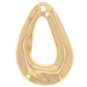 Pendente goccia bombato 25,5x18 mm - Dorato in oro fino x1|raw }}