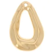 Pendente goccia bombato 25,5x18 mm - Dorato in oro fino x1
