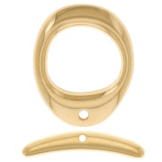 Chiusura ovale curva a T 21x17 mm per bracciale o collana - Dorata in oro fino x1|raw }}
