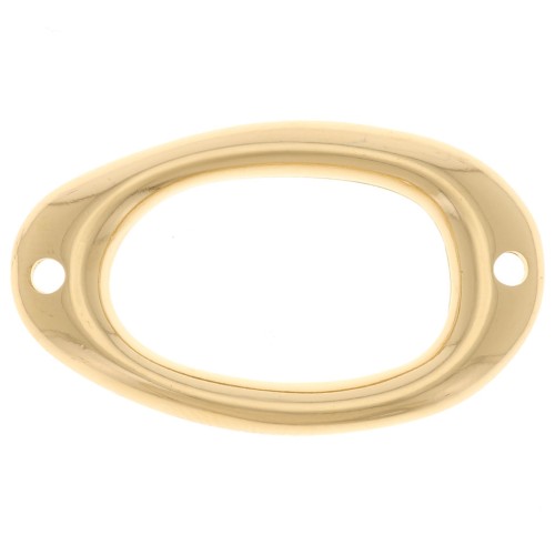 Distanziatore ovale irregolare incavato 27x16 mm - Dorato in oro fino x1